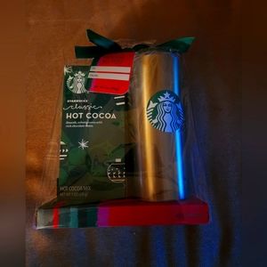 Starbucks tall stainless steel with hot coco christmas gift set